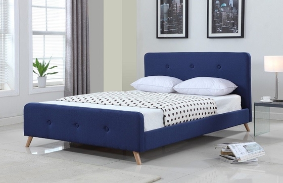 Fabricante estofado da cama do tamanho da rainha do quadro da cama tela escandinava moderna