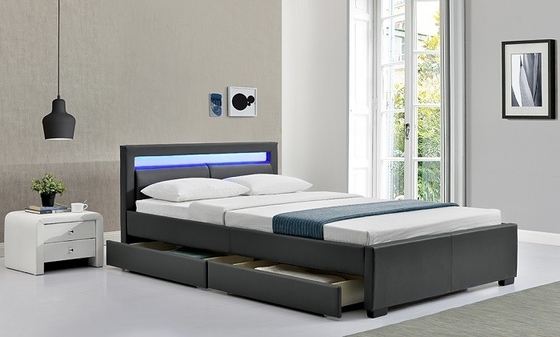 Muita cor Volte sólido LED cama estofada confortável para dormir FSC