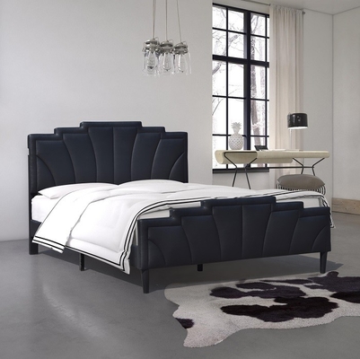 Rei estofado de couro preto Size de Special Shape Modern do fabricante da cama do plutônio