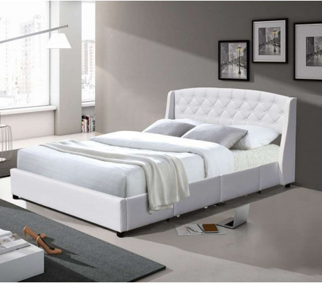 Cama de armazenamento de couro sintético moderna seccional tamanho duplo com gavetas
