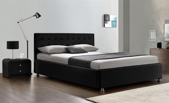 Escreva/fabricante estofado preto PU Leather Queen Size 50pcs MOQ da cama