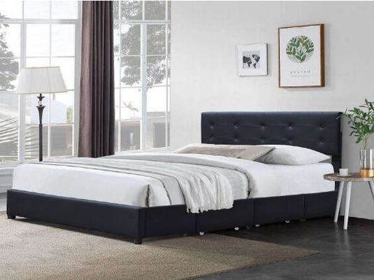 O preto do quadro da cama de rainha de Minimalistic adornou a cabeceira de couro do plutônio