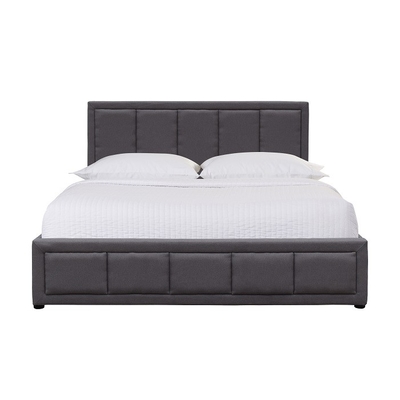 De madeira escuros de Grey Double Size Linen Fabric estofados colocam fabricantes por atacado da cama