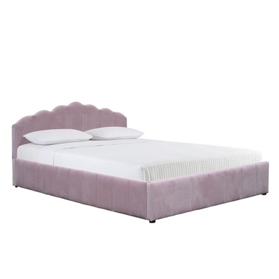 Quadro estofado cor-de-rosa romântico da cama do tamanho da rainha da madeira compensada do quadro da cama para o quarto