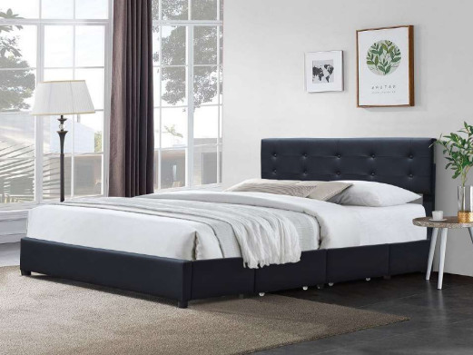 Quadro de couro moderno da cama do armazenamento do plutônio com as gavetas da corrediça de Hiddenable