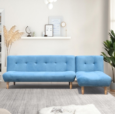 Dobradura em forma de L Sofa Bed Blue/venda por atacado cama de Grey Polyester Upholstered Modern Sofa