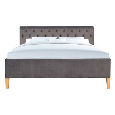 Tamanho do dobro de Grey Tufted Upholstered Platform Bed para fabricantes por atacado da cama do quarto