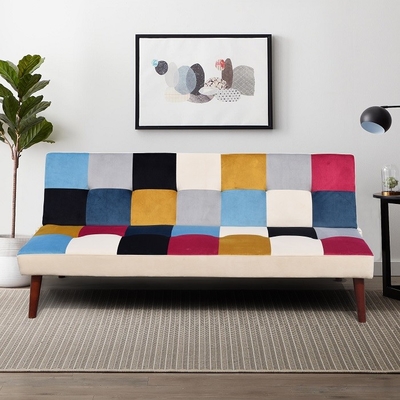 Estilo colorido moderno de Sofa Bed Foldable Reclining Positions Europa da tela