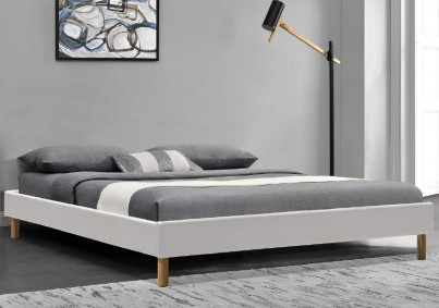 Luz concisa graciosa Gray Linen Upholstered Bed Frame do projeto sem cabeceira