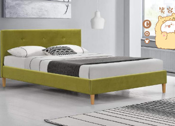 Tamanho dobro esmagado verde do quadro da cama de plataforma de veludo com venda por atacado da cabeceira