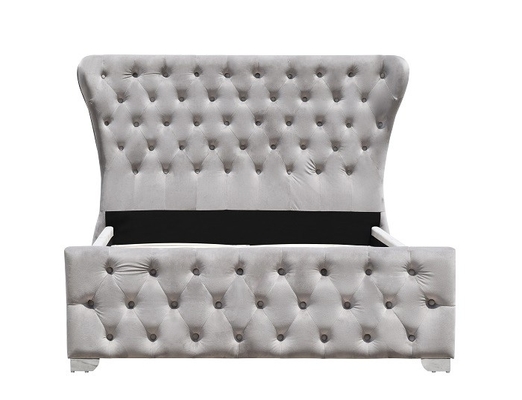 Quadro esmagado customizável do rei Home Furniture Bed de veludo com botões
