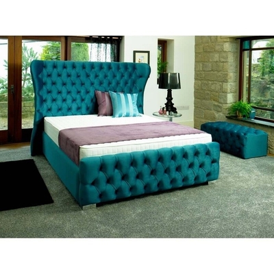 Quadro esmagado customizável do rei Home Furniture Bed de veludo com botões