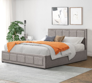 King Size Tecido de linho Revestido em tufos Quadro de cama moderna com armazenamento BSCI