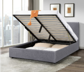 Moderno Design Linho Tecido King Tamanho Tufted armazenamento Quadro de cama BSCI