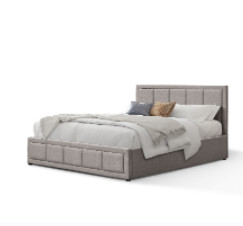 King Size Tecido de linho Revestido em tufos Quadro de cama moderna com armazenamento BSCI