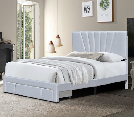 80 x 60 polegadas de cama estofada Queen Size Linen Tecido gaveta em pedestal