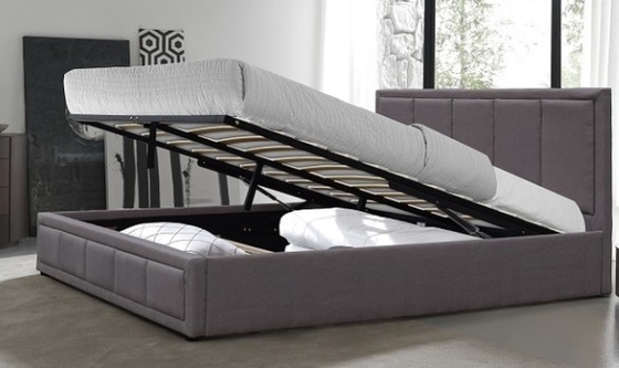 Preço de fábrica Cama de cama de seda de madeira de cinza escuro