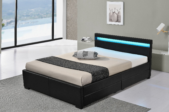 Quadro completo de cama com estação de carregamento LED