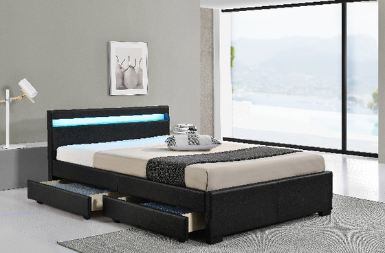 Quadro completo de cama com estação de carregamento LED