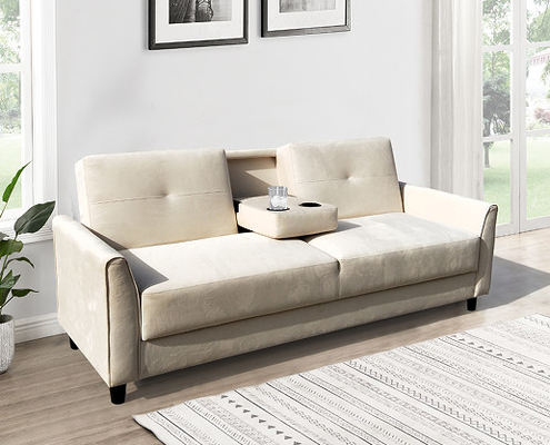 Sofá-cama dobrável Rainha, Sofá-cama dobrável portátil fácil de armazenar, branco