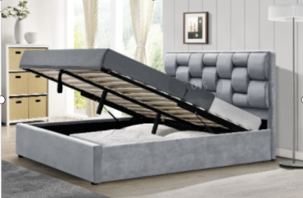 Quadro de cama/Quadro de cama de elevação a gás de tecido/Suporte de ardósia de madeira/Montagem fácil