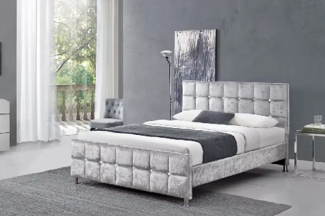 Quadro de cama com cabeceira, plataforma robusta cama com apoio de lajes de madeira