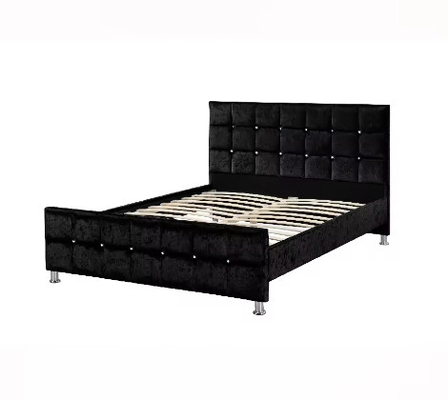 Quadro de cama com cabeceira, plataforma robusta cama com apoio de lajes de madeira