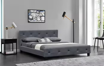 Quadro suave e bonito de cama estofada com cabeceira curva e design único