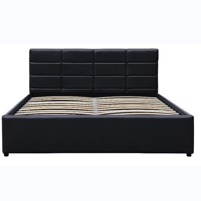 Cama de plataforma estofada com armazenamento de gás Levante para cima, estrutura de cama grande com armazenamento embaixo