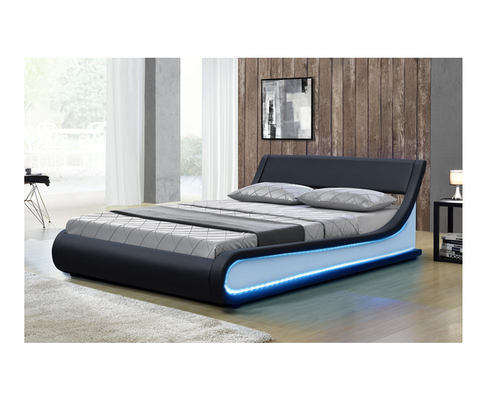 Quadro da cama de Sunny Faux Leather Gas Lift com armazenamento