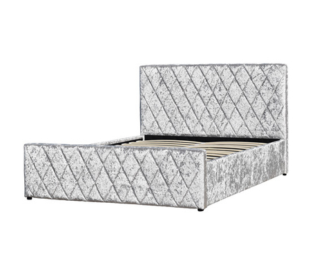 Esmague a cama clara do elevador de gás de Grey Velvet Bed Frame Fabric com o certificado da compatibilidade eletrónica do armazenamento