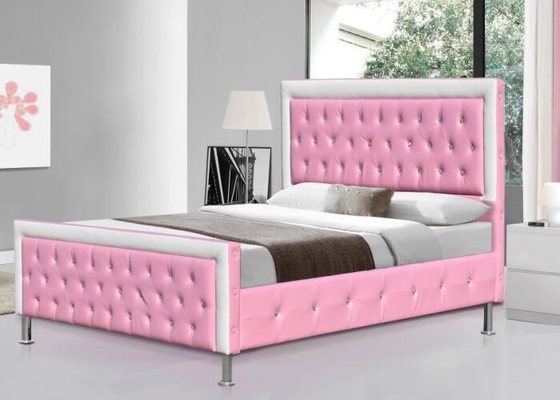 As crianças SF883 cor-de-rosa estofaram o falso do quadro da cama cobrem o tamanho dobro