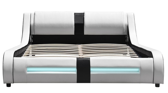 O falso moderno do diodo emissor de luz cobre de luxe do rei Bed Frame Curve estofado