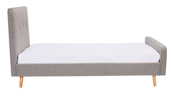 As únicas crianças do tamanho estofaram o ODM de Grey Linen Fabric da luz da madeira compensada da cama