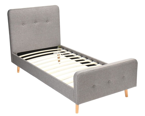 As únicas crianças do tamanho estofaram o ODM de Grey Linen Fabric da luz da madeira compensada da cama