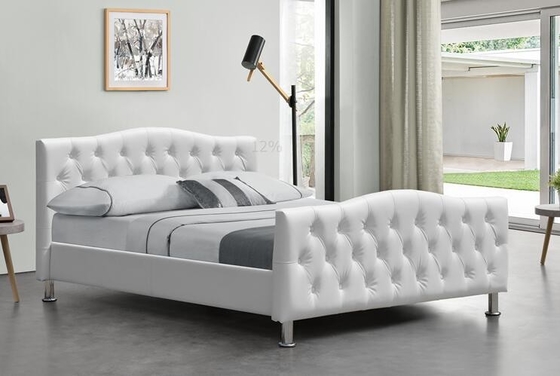 Quadro branco Crystal Buttons BSCI da cama de Diamond Tufted Leather Queen Size