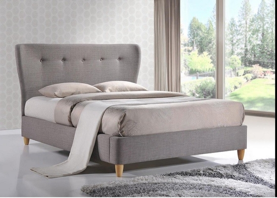 Cama estofada crianças do dobro da tela com a cabeceira alta adornada