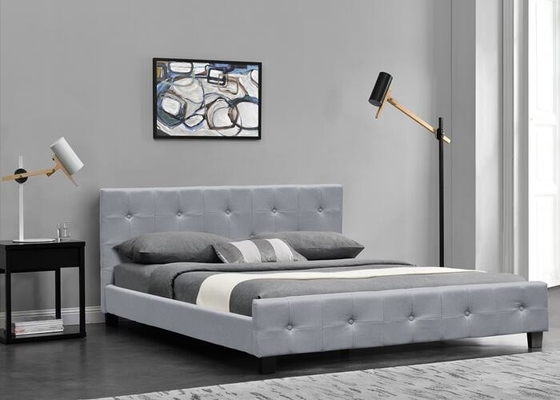 Luz fácil Grey Fabric Bed Frame do rei Single Upholstered Bed do conjunto