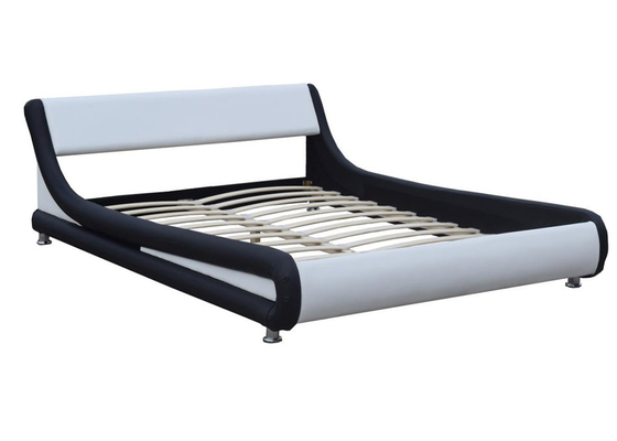 O falso preto cobre o quadro da cama do rei Single Curved Headboard da cabeceira do quadro da cama