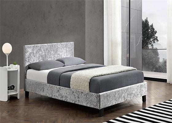 O tamanho da rainha SF833 estofou a cabeceira de Grey Crush Velvet Fabric With do quadro da cama