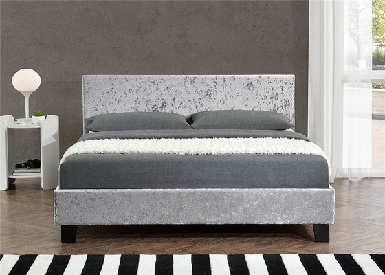 O tamanho da rainha SF833 estofou a cabeceira de Grey Crush Velvet Fabric With do quadro da cama