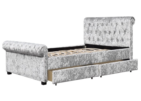 O quarto europeu adornado estofado do tamanho da rainha da cama do armazenamento personalizou