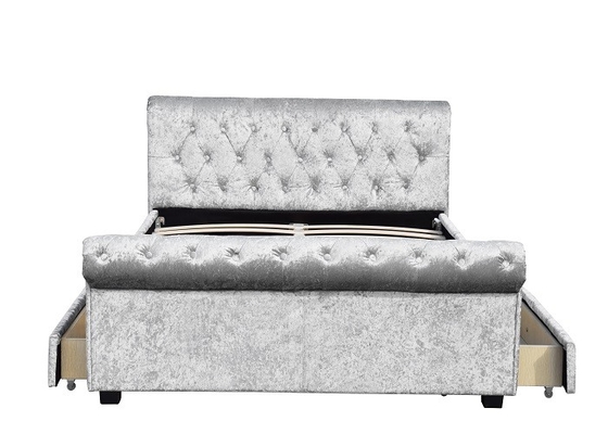 O quarto europeu adornado estofado do tamanho da rainha da cama do armazenamento personalizou