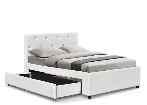 Tamanho dobro da cama de Sunny Modern Faux Leather Storage com OEM das gavetas