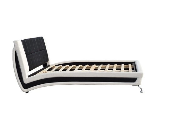 Do quadro de couro da cama do rei Upholstered Platform Faux mobília dobro do quarto do tamanho