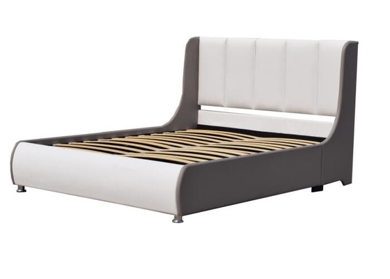 Do tamanho americano da rainha do quadro da cama do estilo do ODM o falso branco cobre com elevador de gás