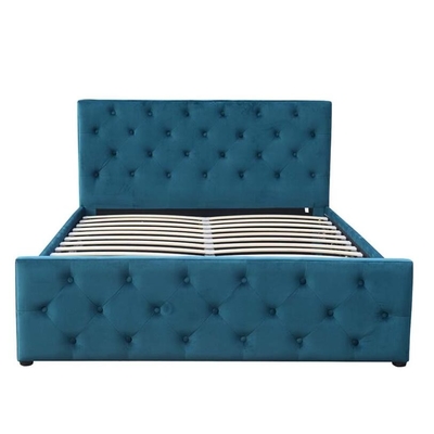 Rei adornado Footboard Size Gas Lift do botão da tela da cama do armazenamento da cabeceira