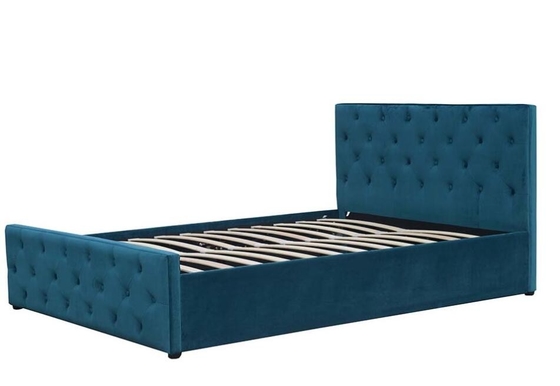 Rei adornado Footboard Size Gas Lift do botão da tela da cama do armazenamento da cabeceira