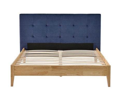 Quadro de Sunny Blue Linen Fabric Bed com certificação do CE da cabeceira
