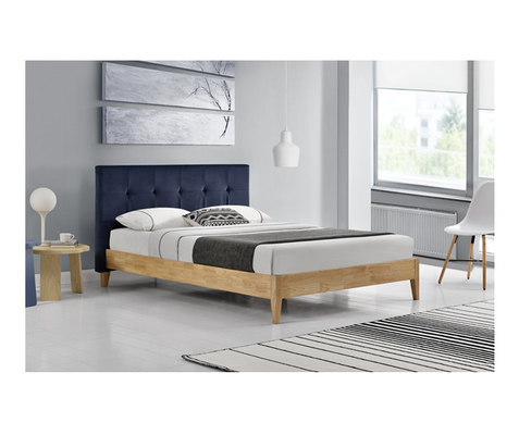 Quadro de Sunny Blue Linen Fabric Bed com certificação do CE da cabeceira